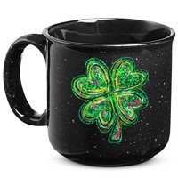 Shamrock Effect St Patricks Day Four Leaf Clover 15oz Campfire Ceramic Mug