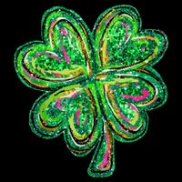 Shamrock Effect St Patricks Day Four Leaf Clover Drawstring Bag