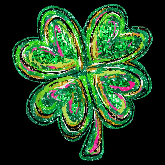 Shamrock Effect St Patricks Day Four Leaf Clover Drawstring Bag