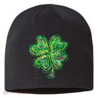 Shamrock Effect St Patricks Day Four Leaf Clover Sustainable Beanie