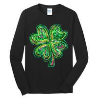 Shamrock Effect St Patricks Day Four Leaf Clover Tall Long Sleeve T-Shirt