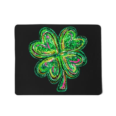 Shamrock Effect St Patricks Day Four Leaf Clover Mousepad