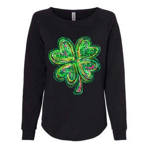 Shamrock Effect St Patricks Day Four Leaf Clover Womens California Wash Sweatshirt