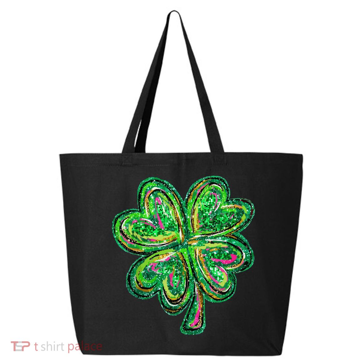 Shamrock Effect St Patricks Day Four Leaf Clover 25L Jumbo Tote