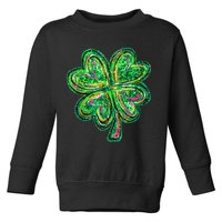 Shamrock Effect St Patricks Day Four Leaf Clover Toddler Sweatshirt