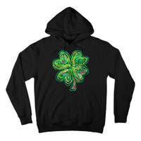 Shamrock Effect St Patricks Day Four Leaf Clover Tall Hoodie