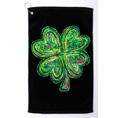 Shamrock Effect St Patricks Day Four Leaf Clover Golf Towel