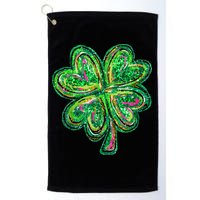 Shamrock Effect St Patricks Day Four Leaf Clover Golf Towel