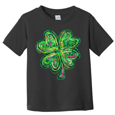 Shamrock Effect St Patricks Day Four Leaf Clover Toddler T-Shirt