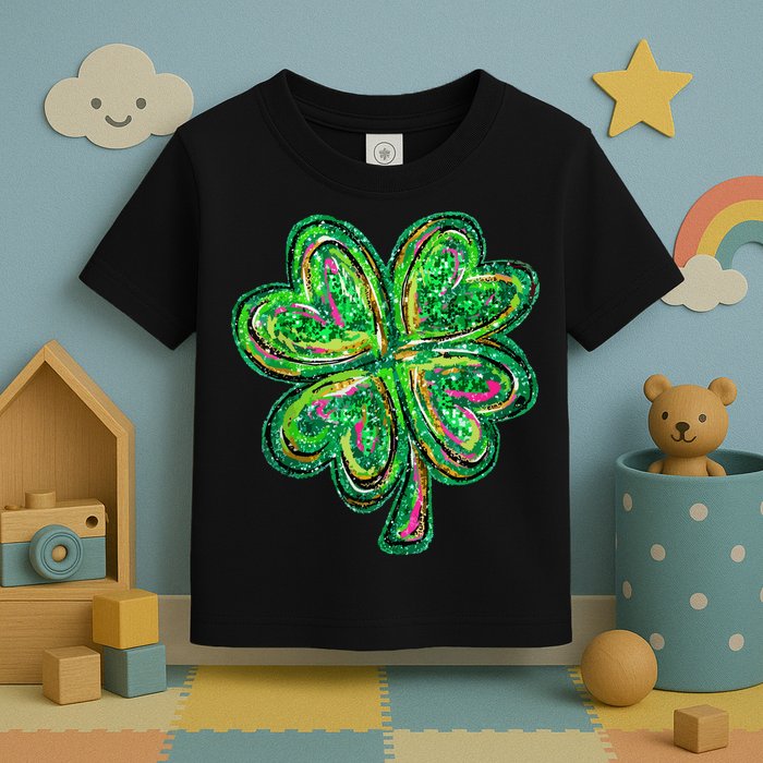 Shamrock Effect St Patricks Day Four Leaf Clover Toddler T-Shirt
