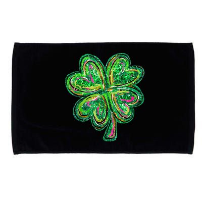 Shamrock Effect St Patricks Day Four Leaf Clover Microfiber Hand Towel