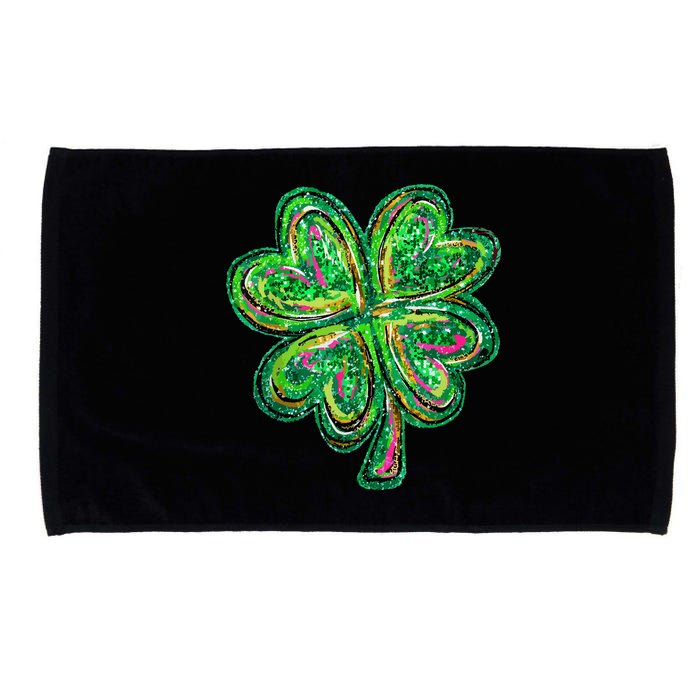 Shamrock Effect St Patricks Day Four Leaf Clover Microfiber Hand Towel