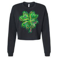 Shamrock Effect St Patricks Day Four Leaf Clover Cropped Pullover Crew