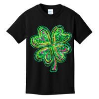 Shamrock Effect St Patricks Day Four Leaf Clover Kids T-Shirt