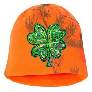 Shamrock Effect St Patricks Day Four Leaf Clover Kati - Camo Knit Beanie