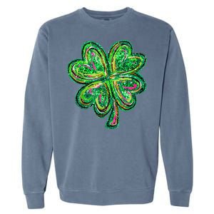 Shamrock Effect St Patricks Day Four Leaf Clover Garment-Dyed Sweatshirt