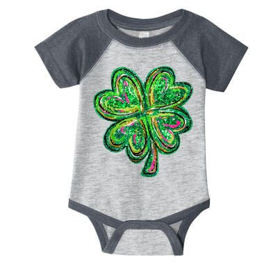 Shamrock Effect St Patricks Day Four Leaf Clover Infant Baby Jersey Bodysuit