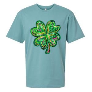 Shamrock Effect St Patricks Day Four Leaf Clover Sueded Cloud Jersey T-Shirt