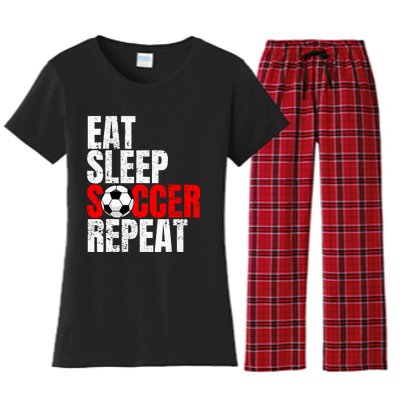 Soccer Eat Sleep Soccer Repeat Women's Flannel Pajama Set