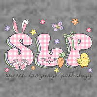 SLP Easter Speech Language Pathology Spring Speech Therapist 7-Panel Snapback Hat