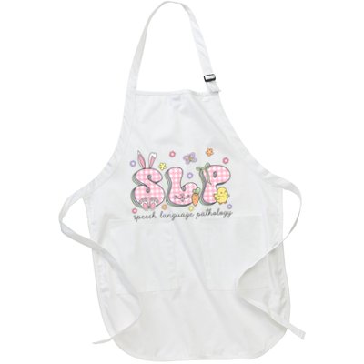 SLP Easter Speech Language Pathology Spring Speech Therapist Full-Length Apron With Pockets