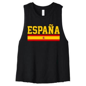 Spain Espana Spanish Flag Pride Sports Fan Soccer Gift Women's Racerback Cropped Tank