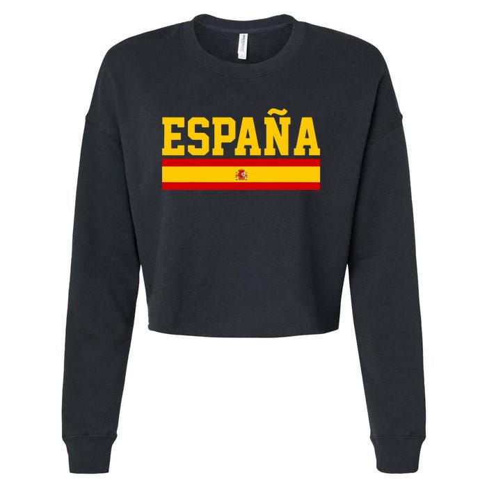 Spain Espana Spanish Flag Pride Sports Fan Soccer Gift Cropped Pullover Crew