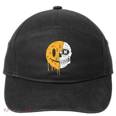 Smile Emoticon Skull Halloween Costume Scary Skeleton Bones 7-Panel Snapback Hat