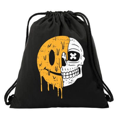 Smile Emoticon Skull Halloween Costume Scary Skeleton Bones Drawstring Bag