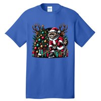 Santa Exotic Shorthair Cat Playing Hockey Christmas Gift Tall T-Shirt