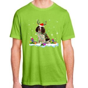 Santa English Springer Spaniel Christmas Santa Reindeer Dog Great Gift Adult ChromaSoft Performance T-Shirt