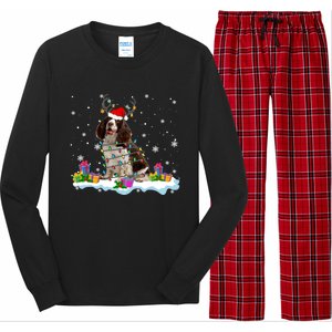 Santa English Springer Spaniel Christmas Santa Reindeer Dog Great Gift Long Sleeve Pajama Set