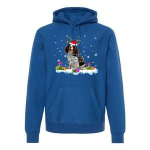 Santa English Springer Spaniel Christmas Santa Reindeer Dog Great Gift Premium Hoodie