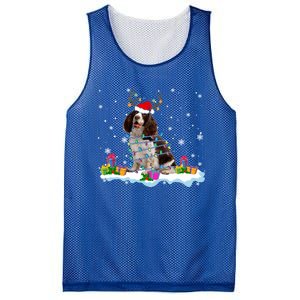 Santa English Springer Spaniel Christmas Santa Reindeer Dog Great Gift Mesh Reversible Basketball Jersey Tank