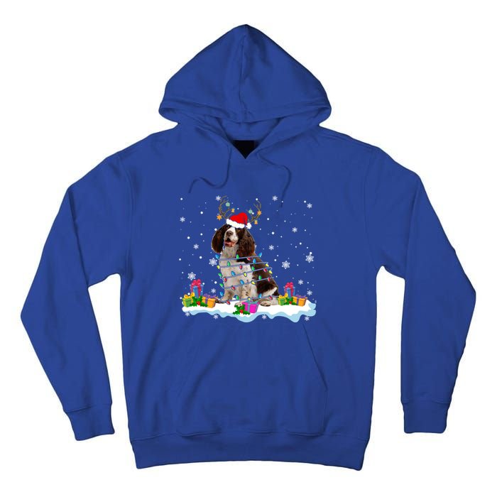 Santa English Springer Spaniel Christmas Santa Reindeer Dog Great Gift Tall Hoodie