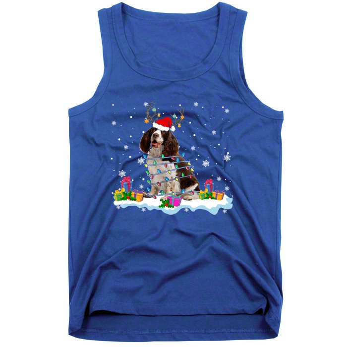 Santa English Springer Spaniel Christmas Santa Reindeer Dog Great Gift Tank Top