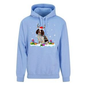 Santa English Springer Spaniel Christmas Santa Reindeer Dog Great Gift Unisex Surf Hoodie