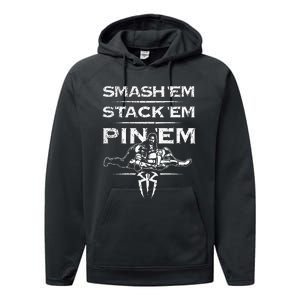 Smash Em Stack Em Pin Em Performance Fleece Hoodie