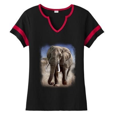 Safari Elephant Ladies Halftime Notch Neck Tee