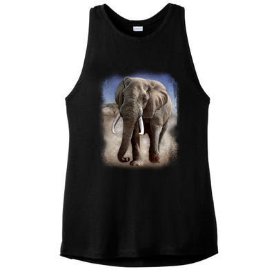 Safari Elephant Ladies PosiCharge Tri-Blend Wicking Tank