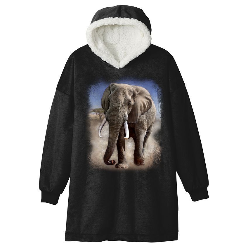 Safari Elephant Hooded Wearable Blanket