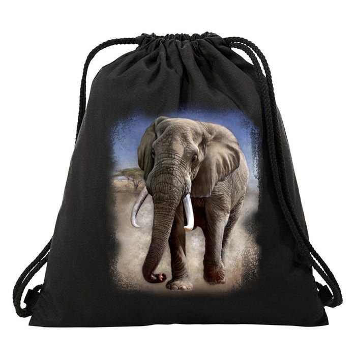 Safari Elephant Drawstring Bag