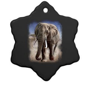 Safari Elephant Ceramic Star Ornament