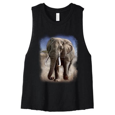 Safari Elephant Women's Racerback Cropped Tank