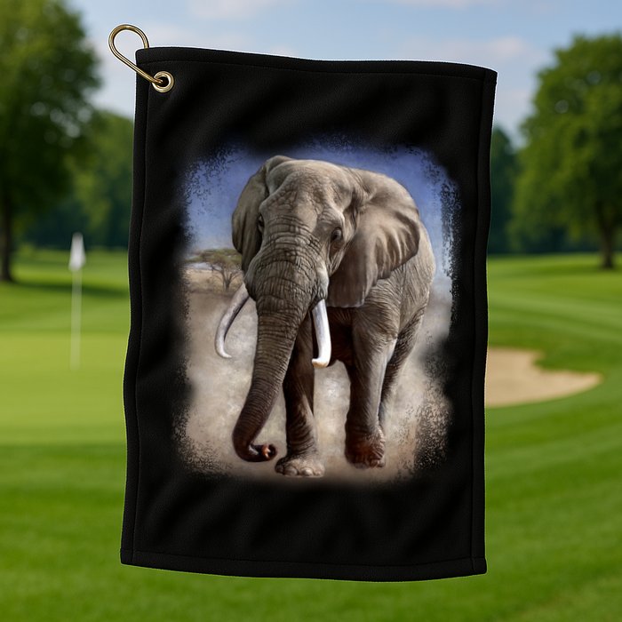 Safari Elephant Golf Towel