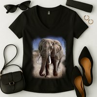 Safari Elephant Women's V-Neck T-Shirt