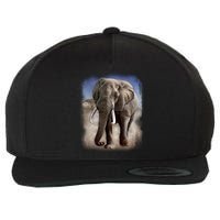 Safari Elephant Wool Snapback Cap