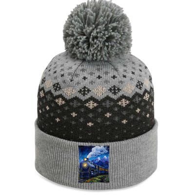 Steam Engine Steam Train Vintage Van Gogh Locomotive The Baniff Cuffed Pom Beanie