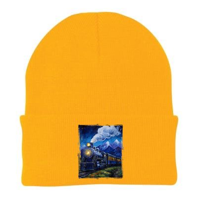 Steam Engine Steam Train Vintage Van Gogh Locomotive Knit Cap Winter Beanie