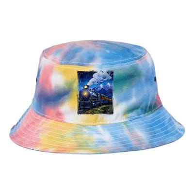 Steam Engine Steam Train Vintage Van Gogh Locomotive Tie Dye Newport Bucket Hat